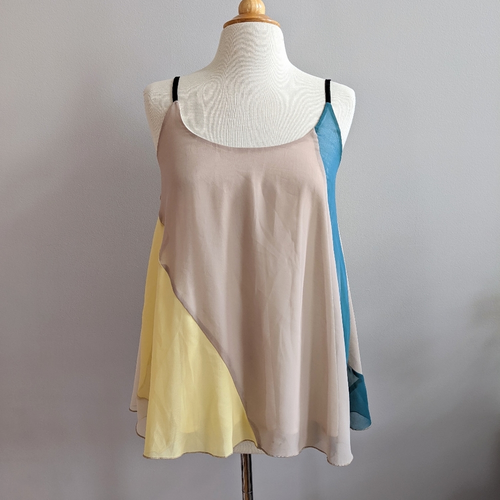 Chic, Flowy Tri-Colored Cami
